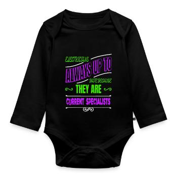 birthday present idea retired socket statement - Organic Longsleeve Baby Bodysuit - black - Front