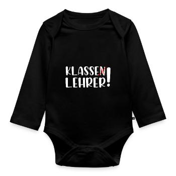 Klasse Lehrer - Baby Bio-Langarm-Body - Schwarz - Vorne