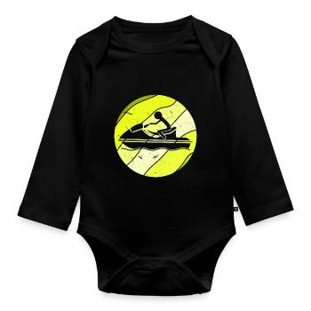 Jetski Retro - Baby Bio-Langarm-Body - Schwarz - Vorne
