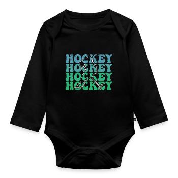 Ice Hockey Skates Puck Hockey Women - Organic Longsleeve Baby Bodysuit - black - Front