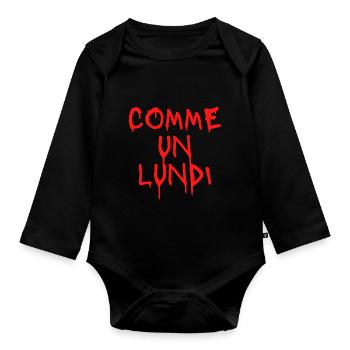 COMME UN LUNDI SANGLANT - Body Bébé bio manches longues - noir - Devant