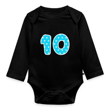 Zehn - Baby Bio-Langarm-Body - Schwarz - Vorne