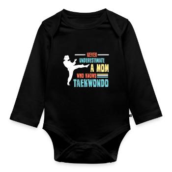 Kampfsport Selbstverteidigung Kampfkunst - Baby Bio-Langarm-Body - Schwarz - Vorne