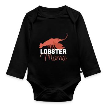 Hummer Mama Hummer Languste Meeresfrüchte - Baby Bio-Langarm-Body - Schwarz - Vorne
