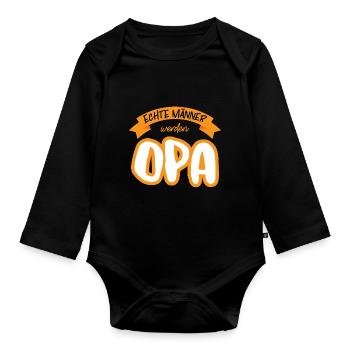 Opas Opa Opas Geschenk - Baby Bio-Langarm-Body - Schwarz - Vorne