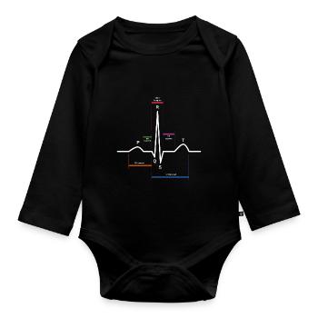 ekg herzschlag - Baby Bio-Langarm-Body - Schwarz - Vorne