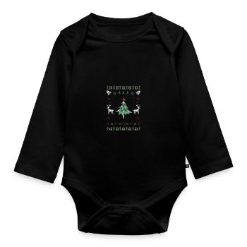 Arbre de Noël moche Noël - Body Bébé bio manches longues - noir - Devant