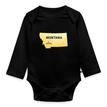 Hauptstadt von Montana Design für stolze Montaner - Baby Bio-Langarm-Body - Schwarz - Vorne
