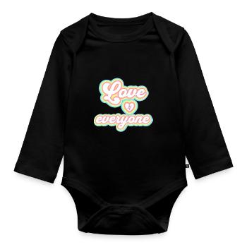 L’amour unisexe arc-en-ciel pour tout le monde - Body Bébé bio manches longues - noir - Devant