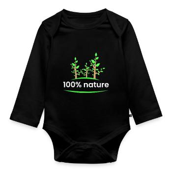 100% nature - Body Bébé bio manches longues - noir - Devant