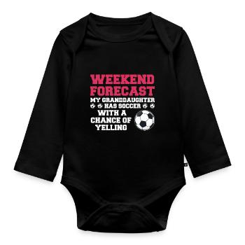 Fußball Oma Enkelin Fußball Oma Sport Geschenk - Baby Bio-Langarm-Body - Schwarz - Vorne