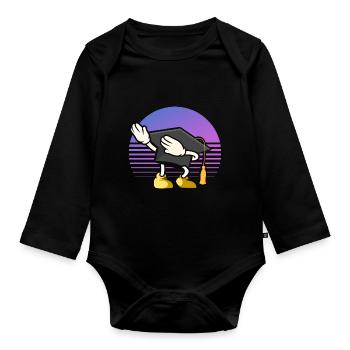 Dab Academic Cap Graduation - Organic Longsleeve Baby Bodysuit - black - Front