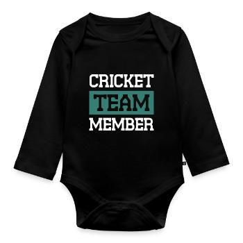Cricket Team - Baby Bio-Langarm-Body - Schwarz - Vorne