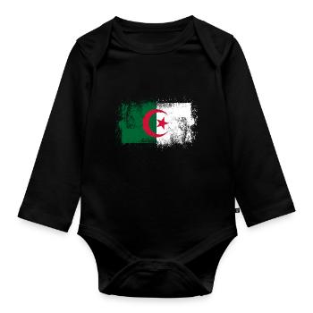 Algérie - Body Bébé bio manches longues - noir - Devant