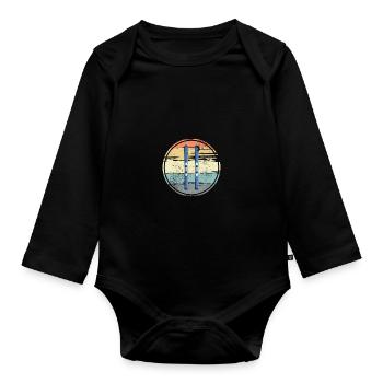 Planches de ski Vintage - Body Bébé bio manches longues - noir - Devant