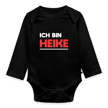 Heike Name Spruch für stolze Heikes - Baby Bio-Langarm-Body - Schwarz - Vorne