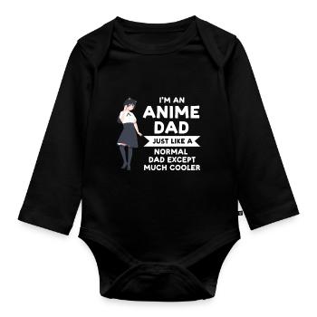 Anime dad Anime Anime Merch Geschenk - Baby Bio-Langarm-Body - Schwarz - Vorne