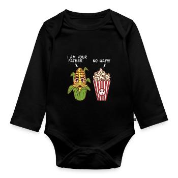 Vegan Farm Vegetable Yellow Cooking Collection - Body Bébé bio manches longues - noir - Devant