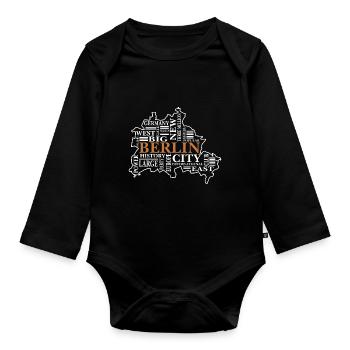 Berlin Vibes-Streetwear für Hauptstadt-Liebhaber - Baby Bio-Langarm-Body - Schwarz - Vorne