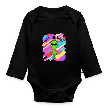 Donnez-moi de l'espace T-shirt coloré Design - Body Bébé bio manches longues - noir - Devant