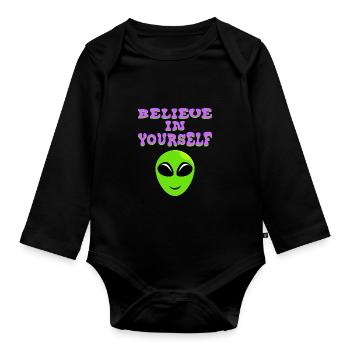 Croyez en vous-même Conception de T-shirt de - Body Bébé bio manches longues - noir - Devant
