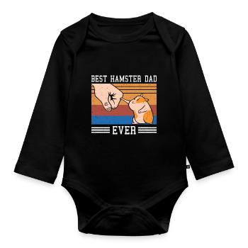 Best Hamster Dad Ever Hamster Lover Pet Owner Dwar - Baby Bio-Langarm-Body - Schwarz - Vorne