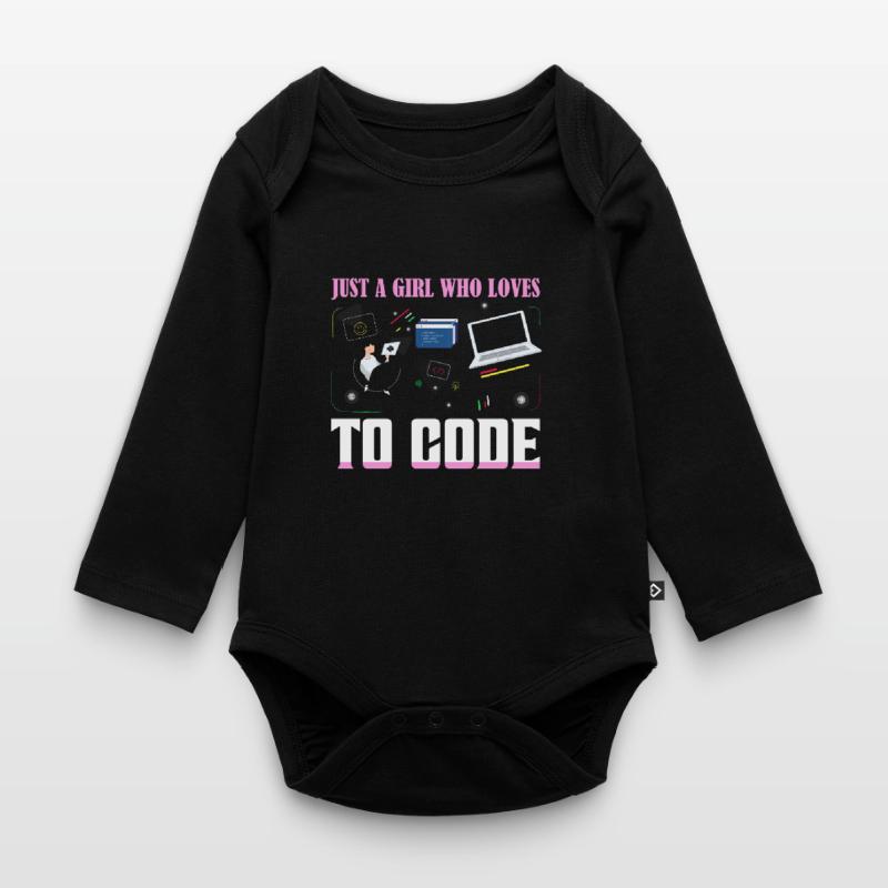 Juste une fille qui aime coder un logiciel de codage Body Bébé bio manches longues