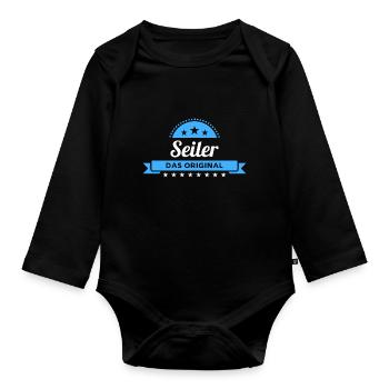 Seiler Design für stolze Handwerker - Baby Bio-Langarm-Body - Schwarz - Vorne