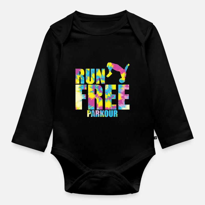 Parkour - Body Bébé bio manches longues - noir