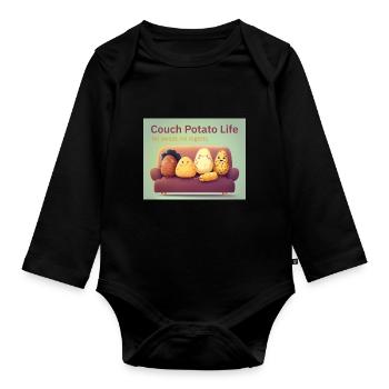 Couch Potato Life - No sweat, no regrets. - Baby Bio-Langarm-Body - Schwarz - Vorne