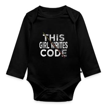 quote father birthday present idea programming - Baby Bio-Langarm-Body - Schwarz - Vorne