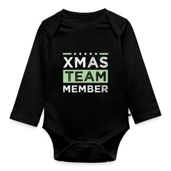 Xmas Team - Baby Bio-Langarm-Body - Schwarz - Vorne