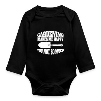 Gardener Hobby gardener Gardening Gardening Garden - Organic Longsleeve Baby Bodysuit - black - Front