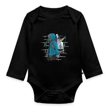 Graphique éco-conservation environnementaliste du Jour de la Terre - Body Bébé bio manches longues - noir - Devant