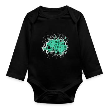 freundlich eisberg veganerin gegen tierquälerei - Baby Bio-Langarm-Body - Schwarz - Vorne