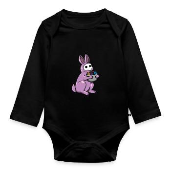Gothic Rabbit Gothic Rabbit Gothic Easter Emo Goth - Organic Longsleeve Baby Bodysuit - black - Front