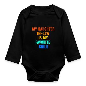 Meine Schwiegertochter ist mein Lieblingskind - Baby Bio-Langarm-Body - Schwarz - Vorne