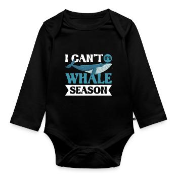 Whale Watching Whale Watching Orca Blue Whale - Organic Longsleeve Baby Bodysuit - black - Front