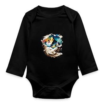 Mount Blanc - Baby Bio-Langarm-Body - Schwarz - Vorne