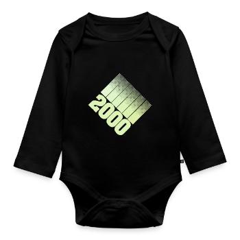 Prénom Année2000 - Body Bébé bio manches longues - noir - Devant