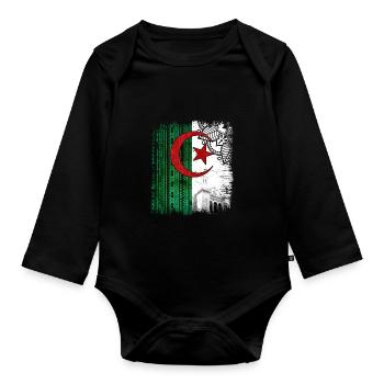 Identity of Algeria - Baby Bio-Langarm-Body - Schwarz - Vorne