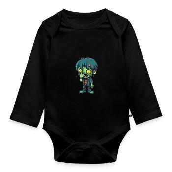 Halloween Zombie Boy - Kawaii Cute Monster Horror - Body Bébé bio manches longues - noir - Devant