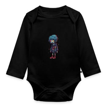 Halloween Zombie Boy - Kawaii Cute Monster Horror - Body Bébé bio manches longues - noir - Devant