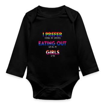 Gay Bisexuel Lesbian Pride Flag LGBTQ Drôle LGBT - Body Bébé bio manches longues - noir - Devant