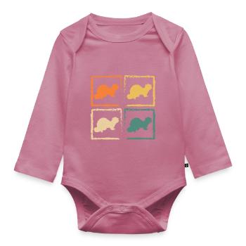 Rétro Belette Furet Amant Vintage Mignon - Body Bébé bio manches longues - mauve - Devant