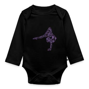 Turnerin Rhythmische Sportgymnastik Kunstturnen - Baby Bio-Langarm-Body - Schwarz - Vorne