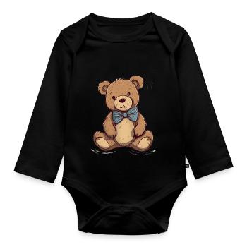 Tied and Cuddly - Organic Longsleeve Baby Bodysuit - black - Front