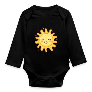 SONNE SONNENSCHEIN SONNENBLUME - Baby Bio-Langarm-Body - Schwarz - Vorne