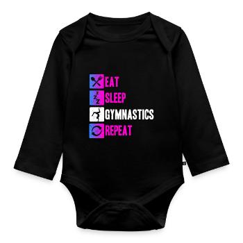 Turnen Gymnsatik Turnsport Trainer Sportverein Tur - Baby Bio-Langarm-Body - Schwarz - Vorne