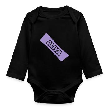 Birth Aliya - Organic Longsleeve Baby Bodysuit - black - Front